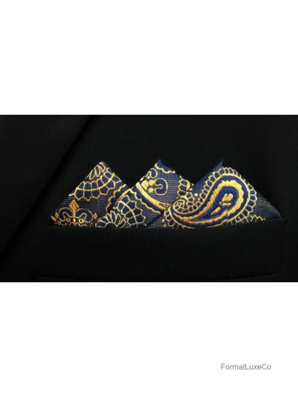 Paisley Silk Blend Pocket Square for Men - Jacquard Woven, Wrinkle Resistant